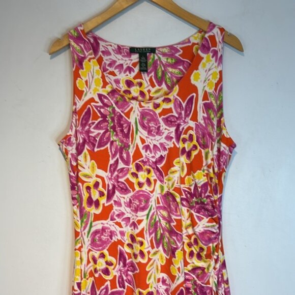 Ralph Lauren Floral Maxi Dress Beachy Colorful Feminine Boho size large - Picture 2 of 8